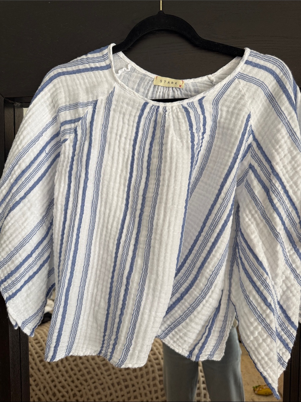 Stark X Blue & White Striped Cotton Blouse - Women